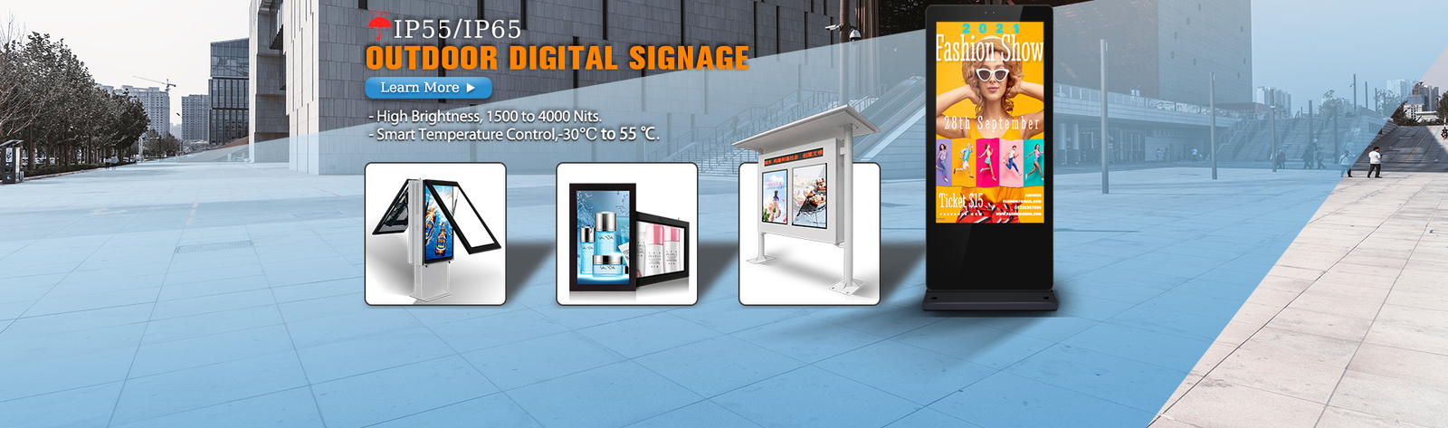 kwaliteit Openluchtlcd Digitale Signage fabriek