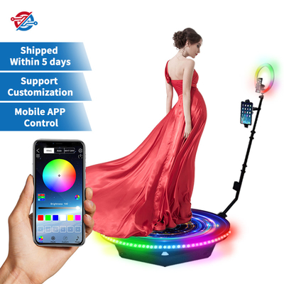 Selfie Langzaam roterende 360 ​​Photo Booth met Ring Light Phone App-bediening